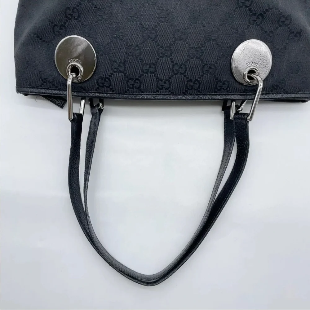 Gucci eclipse black canvas tote bag